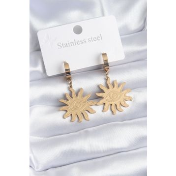 Clariss BKP8146 316L Çelik Gold Renk Güneş Model Göz İşleme Kadın Küpe