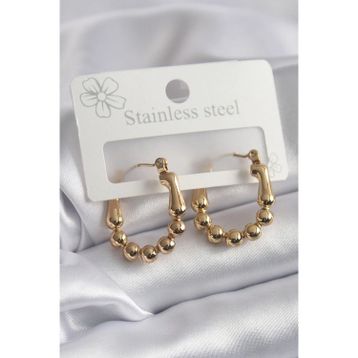 Clariss BKP8301 316L Topçuk Halka Model Çelik Gold Renk Kadın Küpe
