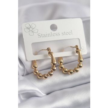 Clariss BKP8301 316L Topçuk Halka Model Çelik Gold Renk Kadın Küpe