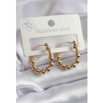 Clariss BKP8301 316L Topçuk Halka Model Çelik Gold Renk Kadın Küpe