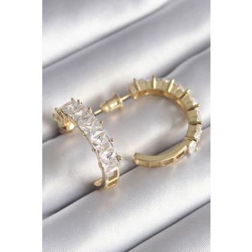 Clariss BKP8609 Pirinç Gold Renk Zirkon Taşlı Halka Model Kadın Küpe