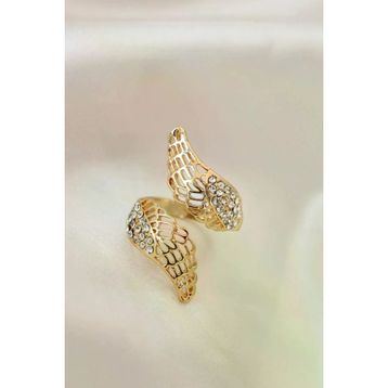 Clariss BYK2032 Ayarlamalı Gold Renk Metal Zirkon Taşlı Kanat Yüzük