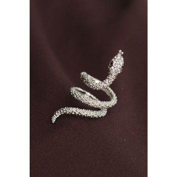 Clariss BYK2236 Ayarlanabilir Silver Renk Zirkon Taşlı Yılan Yüzük