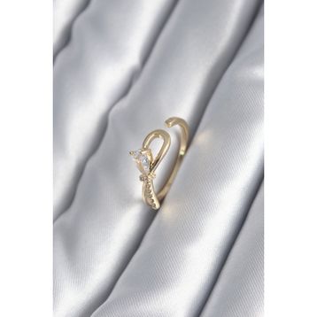 Clariss BYK2991 Pirinç Gold Renk Zirkon Taş Detay Kurdele Model Kadın Yüzük