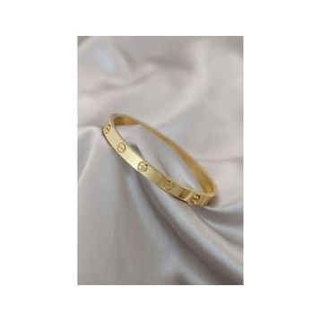 Clariss Çelik Gold Renk Zirkon Taşlı Cartier Bileklik