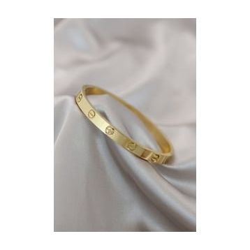 Clariss Çelik Gold Renk Zirkon Taşlı Cartier Bileklik