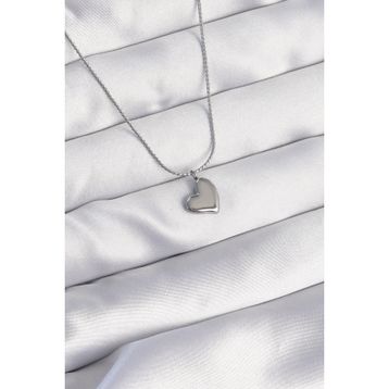 Clariss EBJ240807W25502 316L Çelik Gümüş Renk Minimal Kalp Tasarımlı Kolye