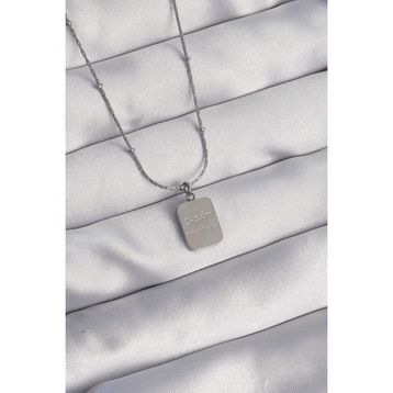 Clariss EBJ240807W25504 316L Çelik Gümüş Renk Kare Charm Model Kolye