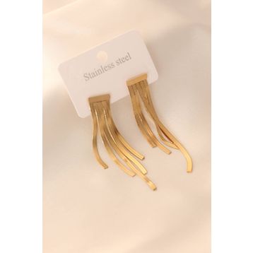 Clariss Gold Renk Çelik Sallantı Kadın Küpe