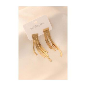 Clariss Gold Renk Çelik Sallantı Kadın Küpe