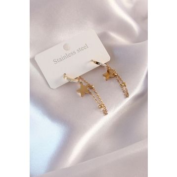 Clariss Gold Renk Çelik Sallantı Kadın Küpe