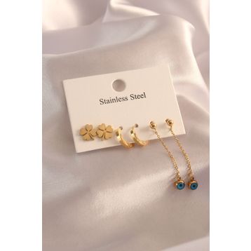 Clariss Gold Renk Çelik Sallantı Kadın Küpe