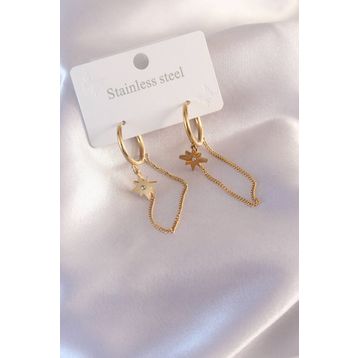 Clariss Gold Renk Çelik Sallantı Kadın Küpe