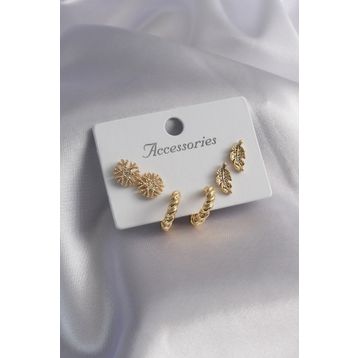 Clariss Gold Renk Sarmal Model Kadın Küpe