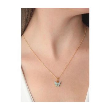 Clariss Gold Su Yeşili Kelebek Figür Kadın Kolye