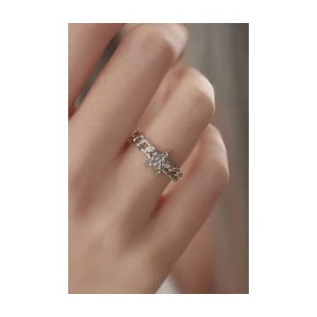 Clariss Gümüş Renk Yıldız Model Zirkon Taşlı Kadın Yüzük