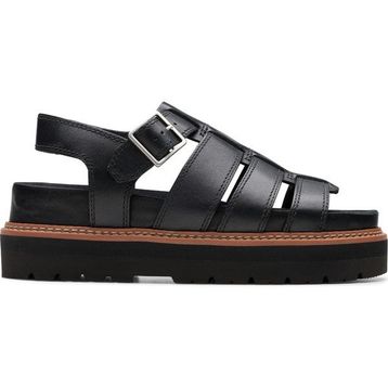 Clarks 26176317 Deri Siyah Kadın Sandalet