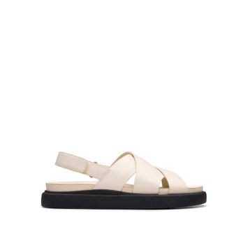 Clarks 26181257 Deri Beyaz Kadın Sandalet