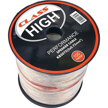 Class 2x0.75 mm 100 m Şeffaf Hoparlör Kablosu