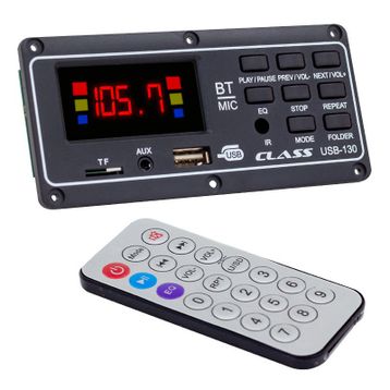 Class USB-130 Dijital Player Board Usb Sd Mıc Aux Bluetooth Kumandalı Ekranlı Çevirici