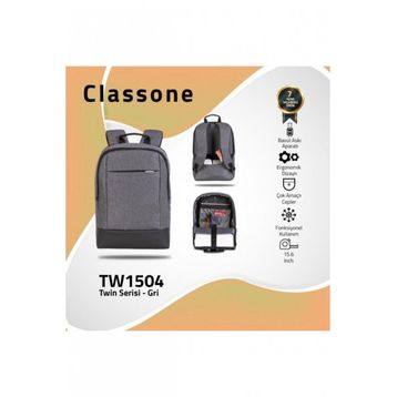 Classone BP-TW1504 Twin Color 15.6 inç Notebook Sırt Çantası
