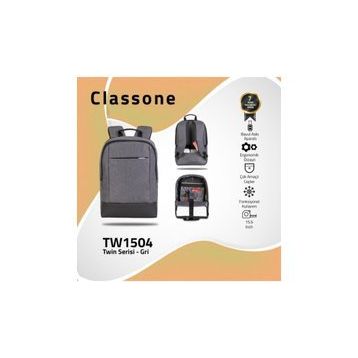 Classone BP-TW1504 Twin Color 15.6 inç Notebook Sırt Çantası
