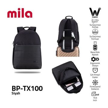 Classone BP-TX100 Mila Siyah 15.6 inç Notebook Çantası