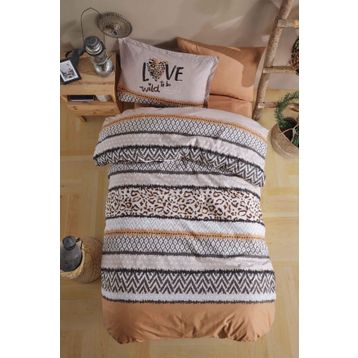 Clasy Afro V1 Somon Ranforce Tek Kişilik 160x220 cm Nevresim Takımı