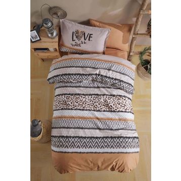 Clasy Afro V1 Somon Ranforce Tek Kişilik 160x220 cm Nevresim Takımı