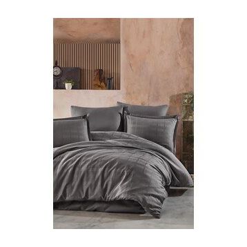 Clasy Beyaz Çizgili Saten Çift Kişilik 200 x 220 cm Nevresim Takımı