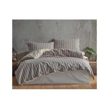 Clasy Butik Native Madras v1 Gri Çift Kişilik Nevresim Takımı