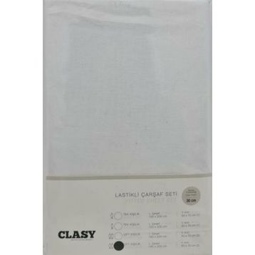 Clasy Lastikli V1 Beyaz 180x200 cm Çift Kişilik Çarşaf Seti