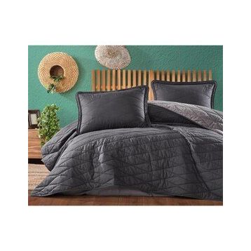 Clasy Lorna V6 Antrasit Çift Kişilik Yatak Örtüsü
