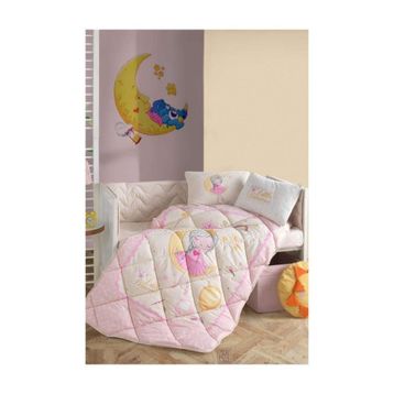 Clasy Moon Pamuk Ranforce Pembe Bebek Uyku Seti Takımı