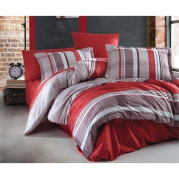 Clasy Palamor V1 Bordo 200x220 cm Saten Çift Kişilik Nevresim Takımı