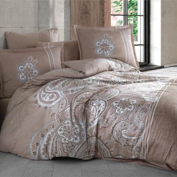 Clasy Pellini V1 Kahve 200x220 cm Saten Çift Kişilik Nevresim Takımı