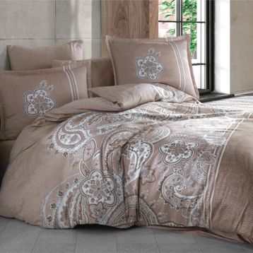Clasy Pellini V1 Kahve 200x220 cm Saten Çift Kişilik Nevresim Takımı