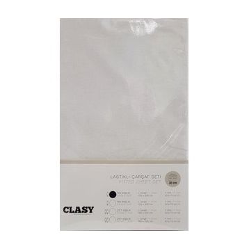 Clasy V1 Lastikli Beyaz Tek Kişilik Çarşaf Seti