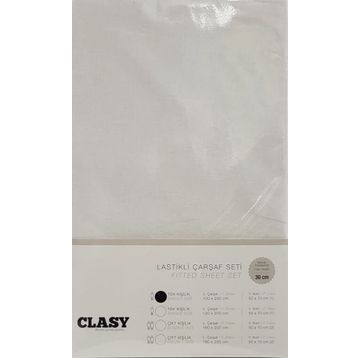Clasy V1 Lastikli Beyaz Tek Kişilik Çarşaf Seti