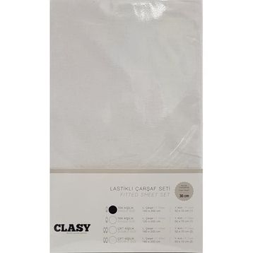 Clasy V1 Lastikli Ekru Tek Kişilik Çarşaf Seti
