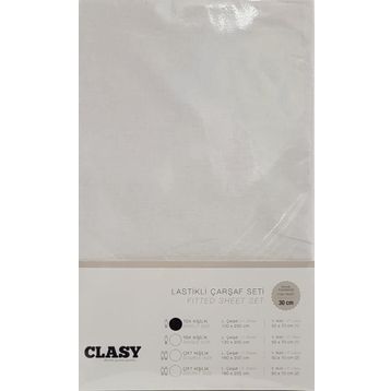 Clasy V1 Lastikli Ekru Tek Kişilik Çarşaf Seti