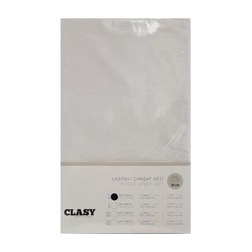 Clasy V1 Lastikli Ekru Tek Kişilik Çarşaf Seti
