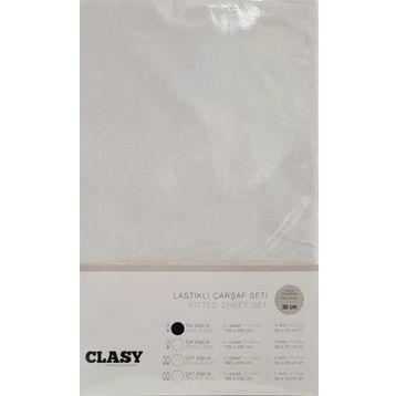 Clasy V1 Lastikli Ekru Tek Kişilik Çarşaf Seti