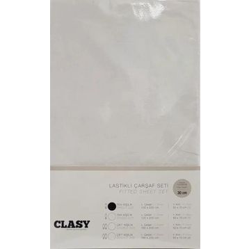 Clasy V1 Lastikli Ekru Tek Kişilik Çarşaf Seti
