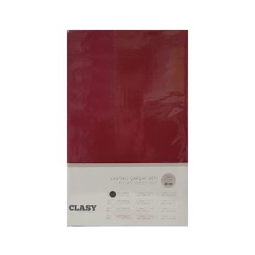 Clasy V3 Lastikli Bordo Tek Kişilik Çarşaf Seti