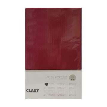 Clasy V3 Lastikli Bordo Tek Kişilik Çarşaf Seti