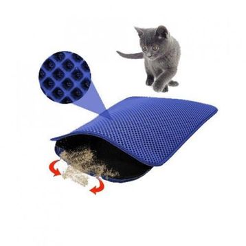 CleanStep Lacivert 60 x 45 cm Elekli Kedi Tuvalet Önü Paspası