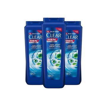 Clear 3x485 ml Men Kepeğe Karşı Etkili Ferahlatıcı Mentol Etkili Şampuan