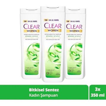 Clear Bitkisel Sentez 3x350 ml Şampuan