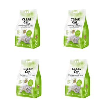 Clear Cat Sabunlu Topaklanan Doğal Bentonit İnce 10x4 lt Kedi Kumu